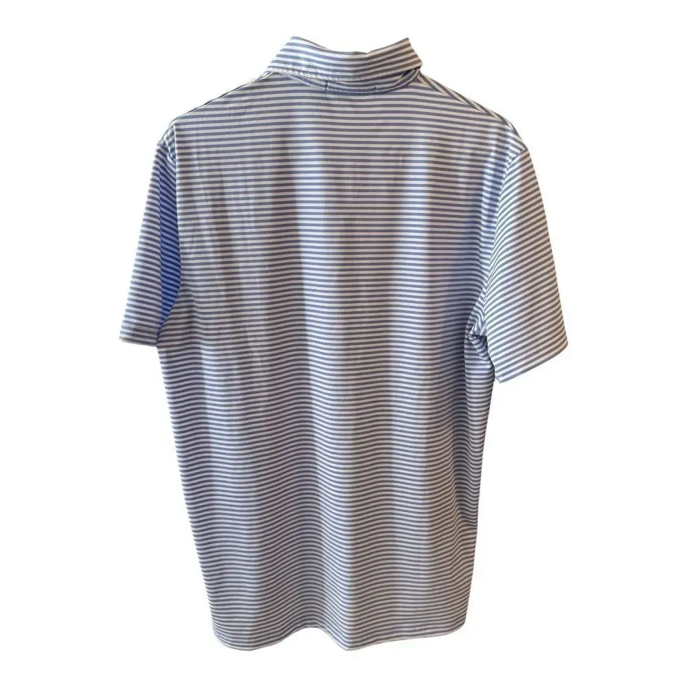 Ralph Lauren Blue and White Striped Polo Shirt Preppy